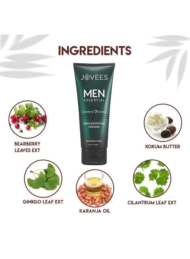 Jovees Men Advanced 7 in 1 Skin Boosting Creame| Gives Brighter & Even Skin Tone | Non Greasy & Fast Absorbing | Prevents Acne Breakout & Reduces Dark Spot | ParabenFree | 60Gm - Image 3